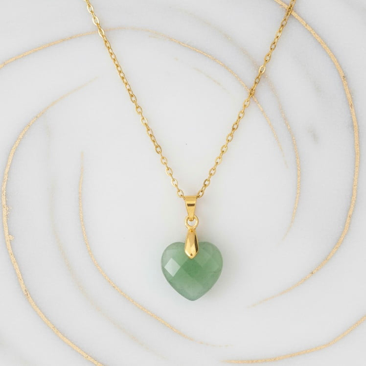 Aventurin Halskette - Glücksherz