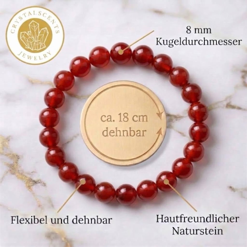 Rotes Achat Kugelarmband – Energie & Ausstrahlung
