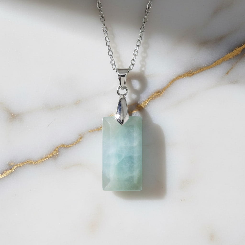 Amazonit Halskette - Geschliffener Anhänger CrystalScents