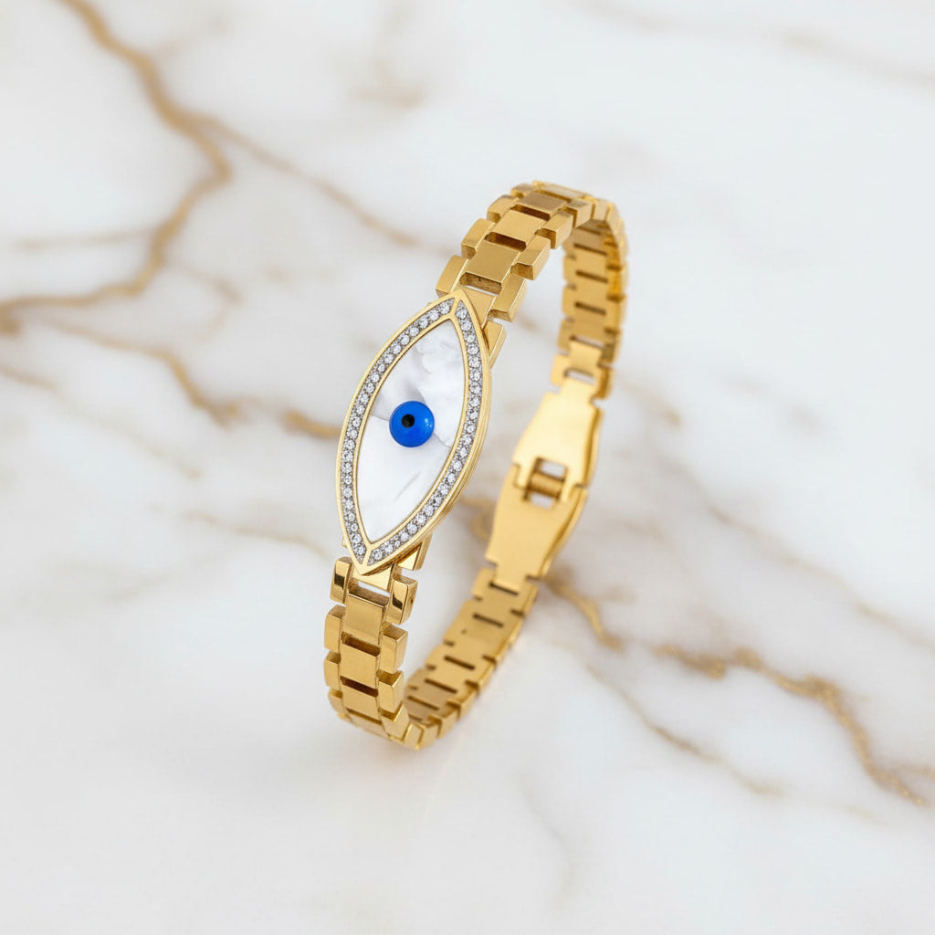 Armband „schützendes Auge“ - Perlmutt in Gold CrystalScents