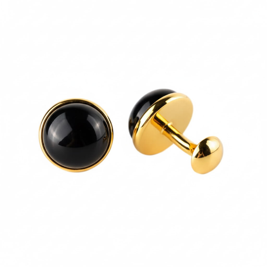 Obsidian Manschettenknöpfe - Kraft & Schutz CrystalScents