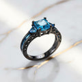 Ring in Silber mit quadratischem blauen Steinen CrystalScents