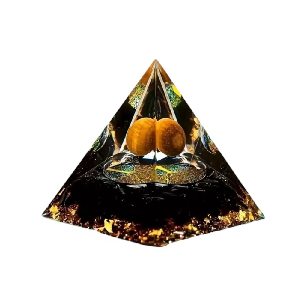 Orgonit Pyramide Obsidian - Tigerauge Kugel CrystalScents