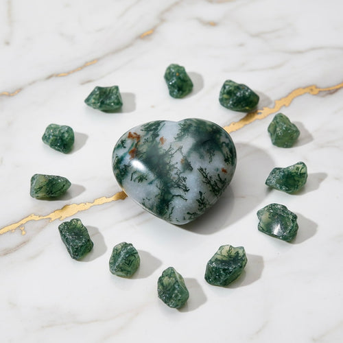 Mini Moosachat Herz – Kleiner Glücksbringer CrystalScents