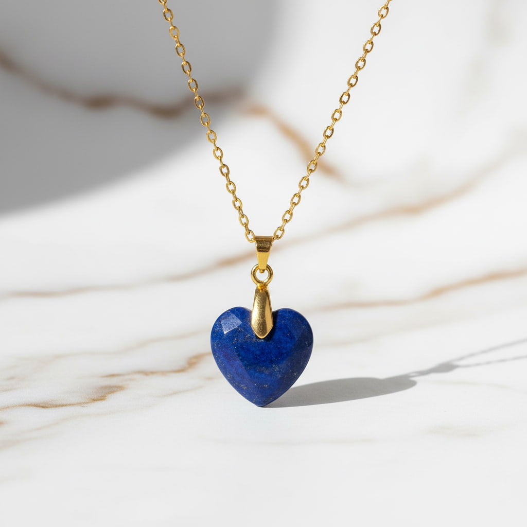 Lapislazuli Halskette - Kristall Herz