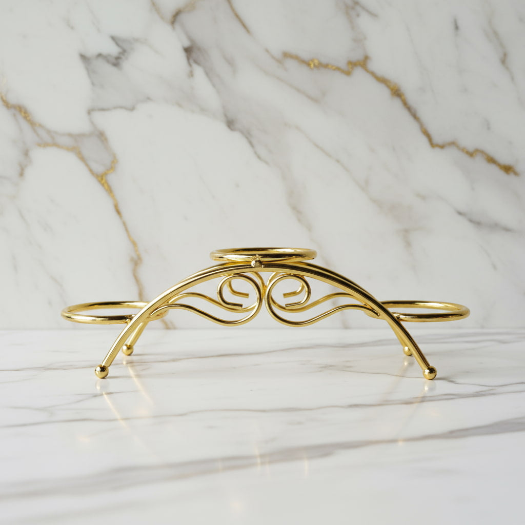 Kristallhalter Gold – Halter für 3 Kristallkugeln CrystalScents