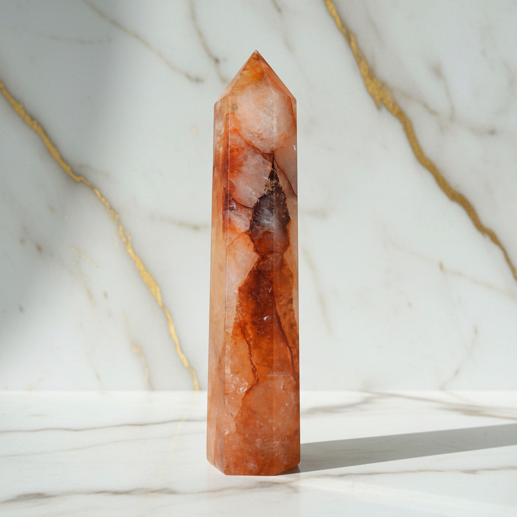 Feuerquarz Obelisk – Energie & innere Stärke JETZT sichern CrystalScents