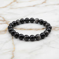 Silber Obsidian Kugelarmband - Überraschendes Naturwunder CrystalScents