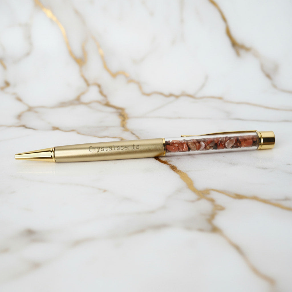 Roter Achat Kristallstift - Goldene Eleganz CrystalScents