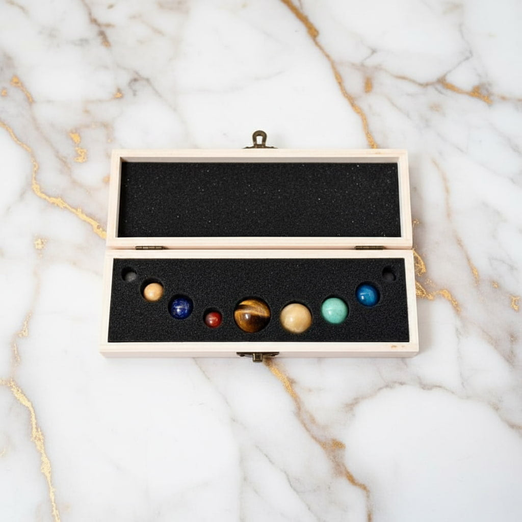 Kristall Set „Die neun Planeten“ - Schatulle für Entdecker CrystalScents