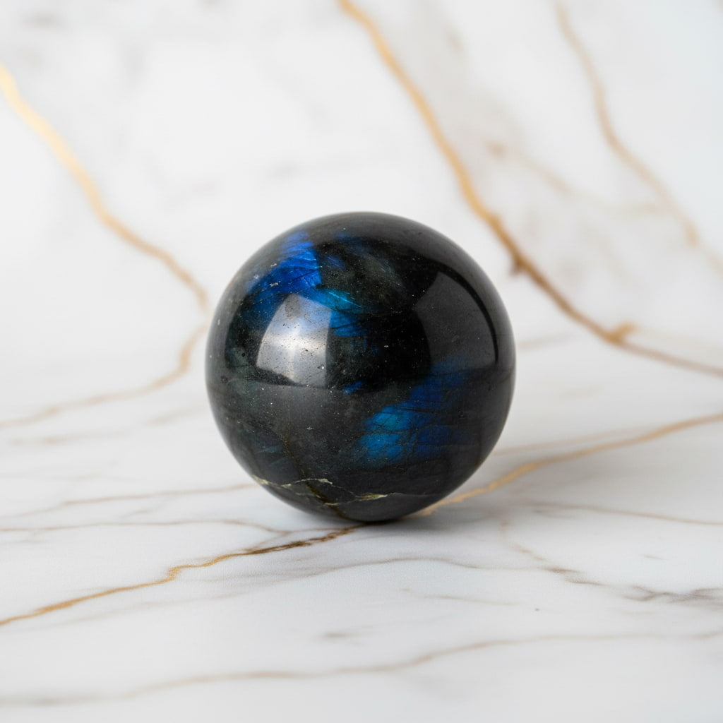Labradorit Kugel – Meditation & Harmonie CrystalScents