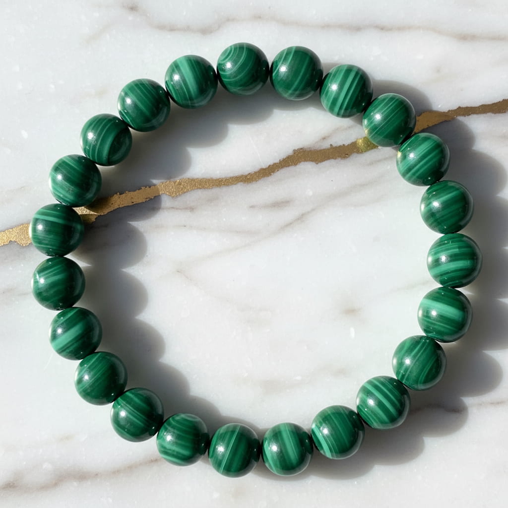 Malachit Kugelarmband – Fokus & Balance CrystalScents