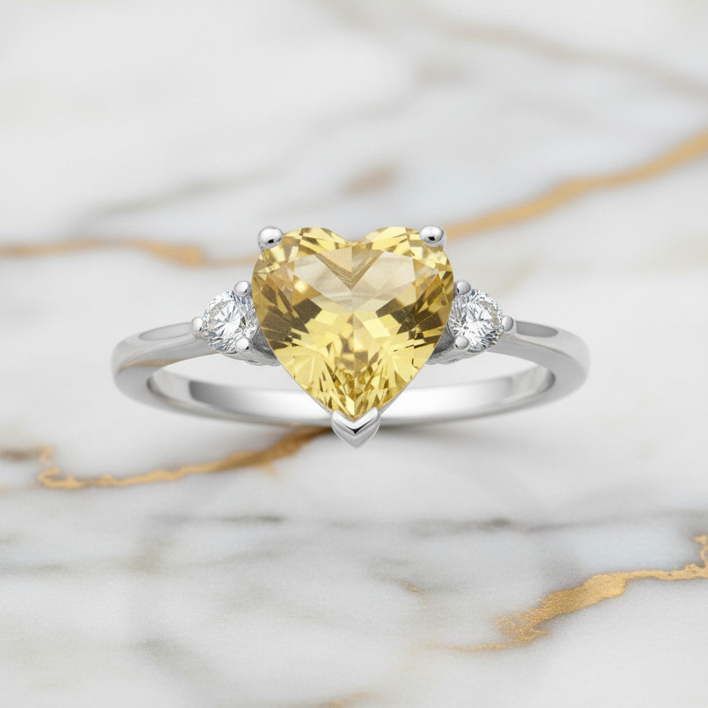 Citrin Ring - Strahlendes Herz CrystalScents