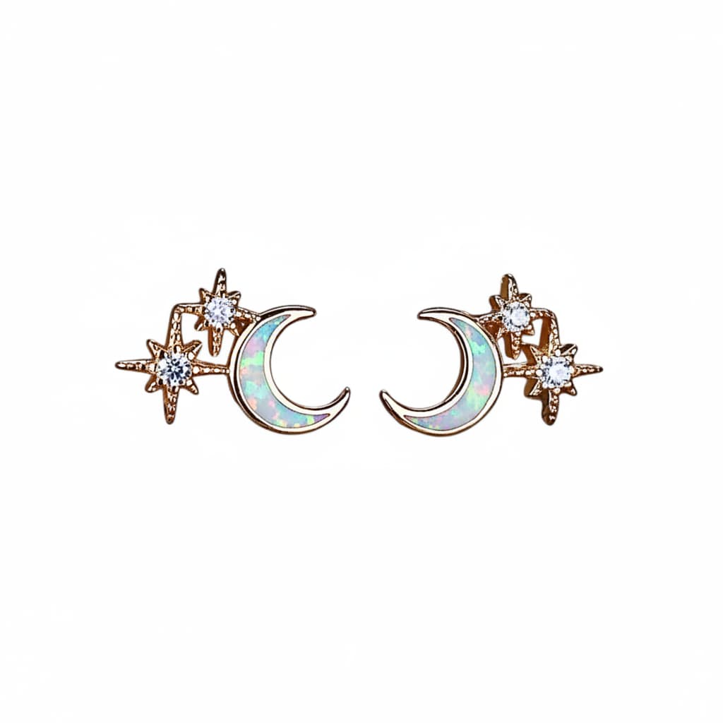 Ohrstecker – Funkelnder Opal-Mond CrystalScents