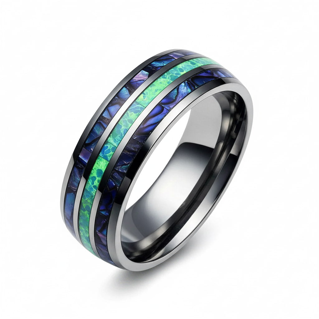 Ring mit Dunkelblau & Türkis - Farbakzent zum Tragen CrystalScents