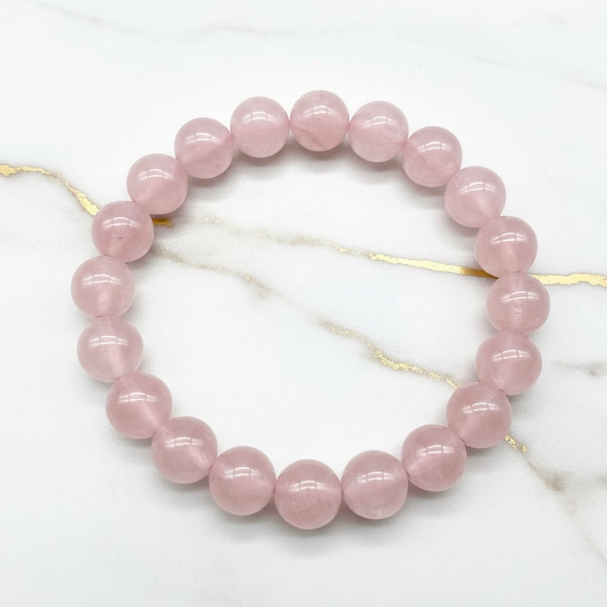Rosenquarz Kugelarmband – Herzöffnung & Harmonie CrystalScents