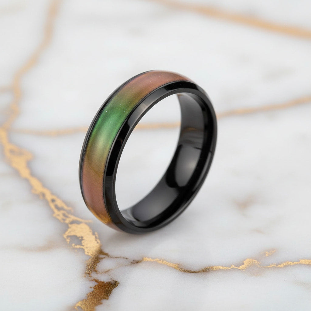 Emotionsring schwarz – Schmuckstück, das Gefühle stilvoll ausdrückt CrystalScents
