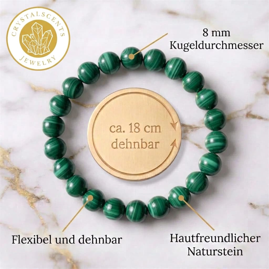 Malachit Kugelarmband – Fokus & Balance