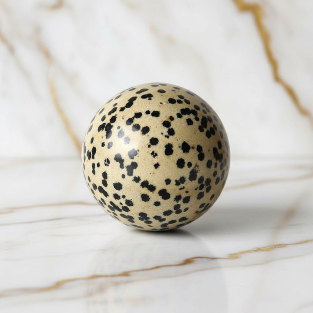 Jaspis Kugel - Dalmatiner Muster