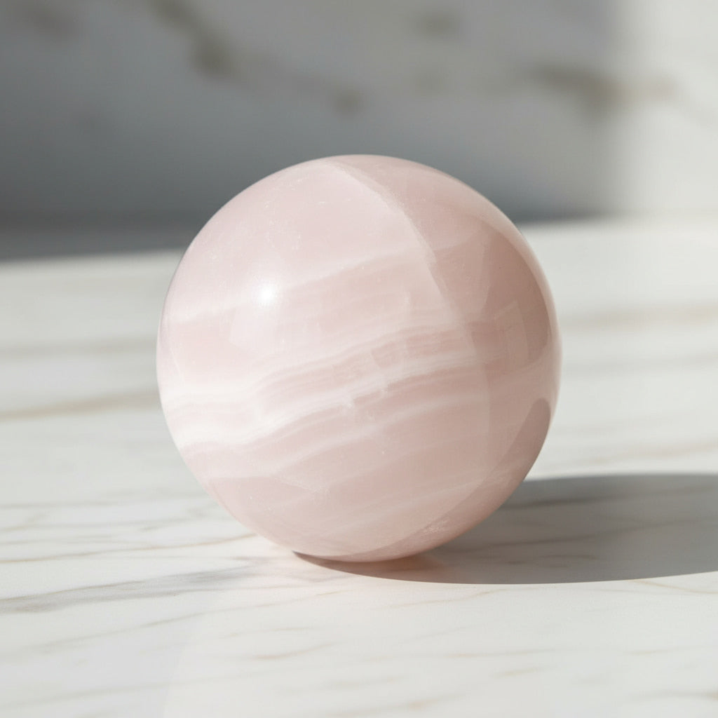 Calcit Kugel Rosa - Geborgenheit & innere Balance CrystalScents