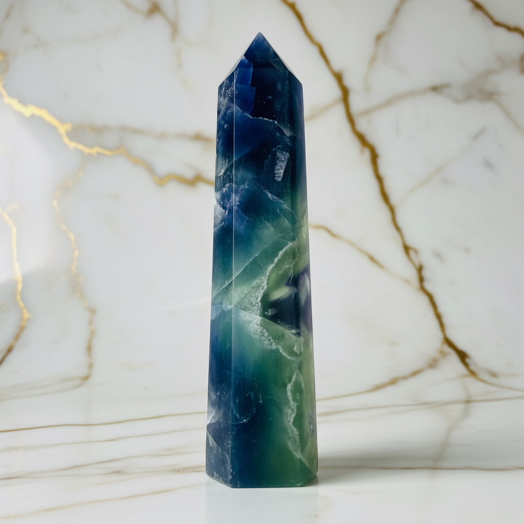 Fluorit Obelisk – Dekorativer Kristall fürs Zuhause CrystalScents