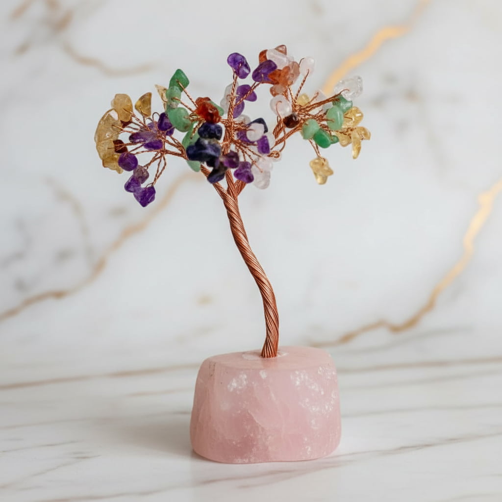 Rosenquarz Chakra Baum - Harmonie der Kristalle CrystalScents