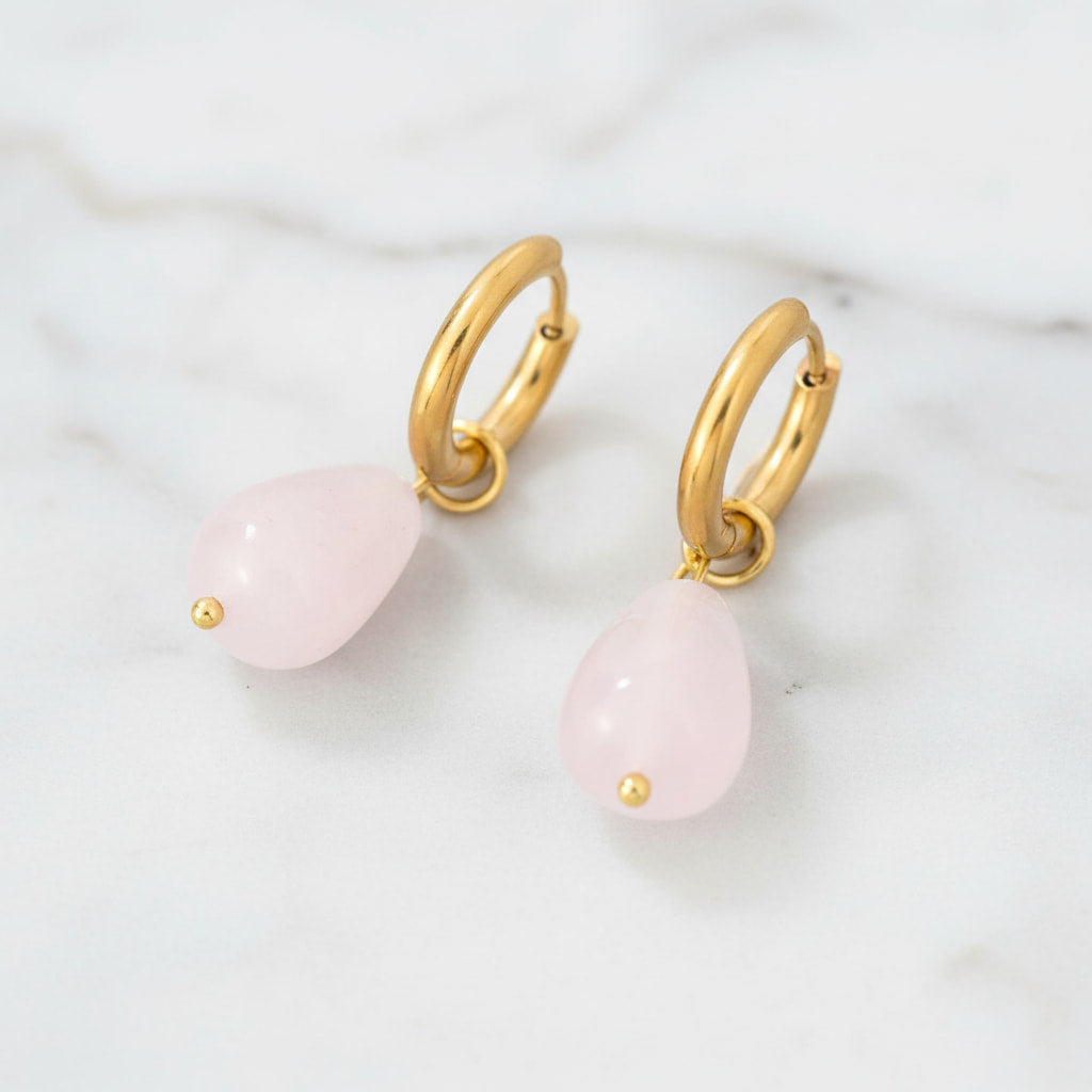 Rosenquarz Ohrringe - Sanfte Akzente