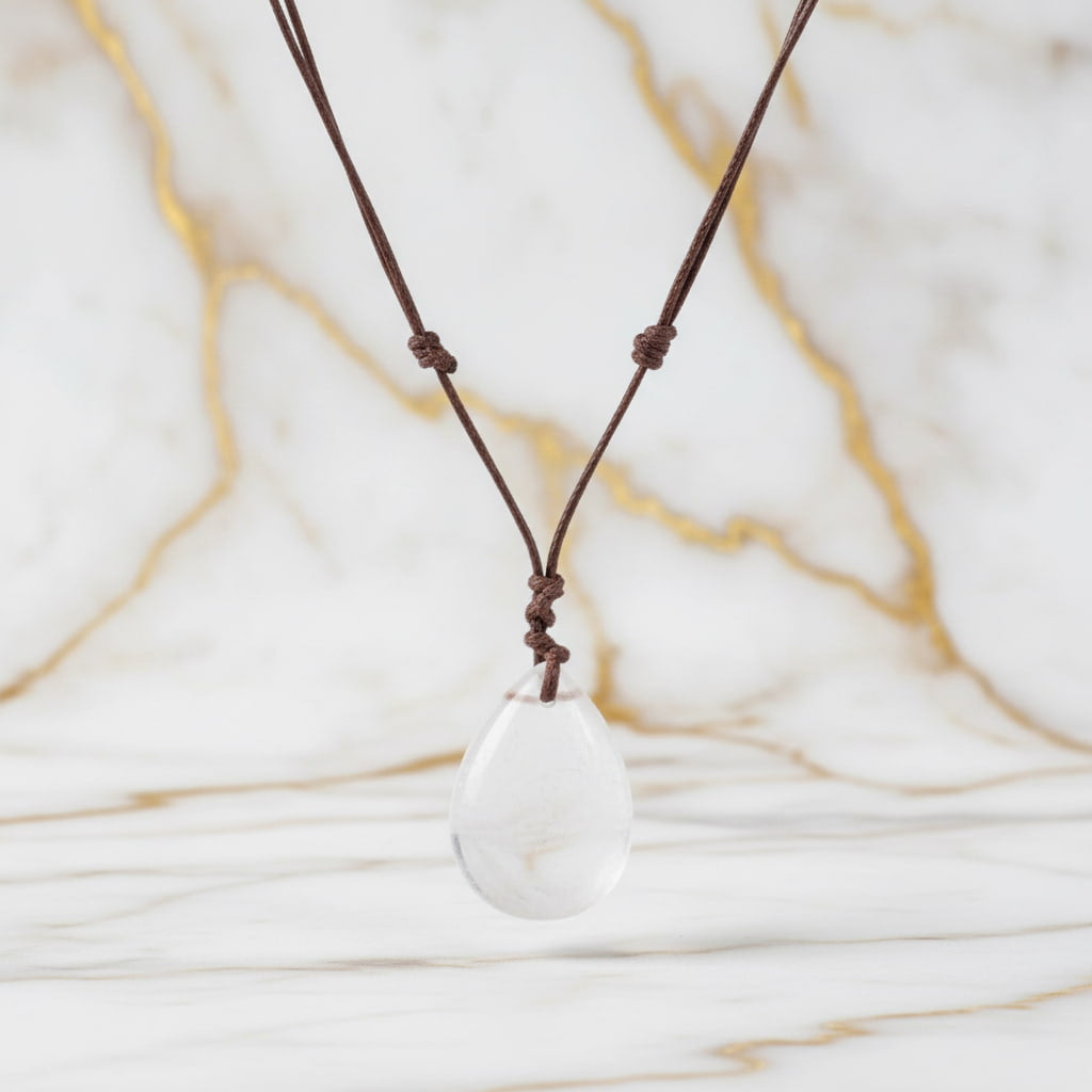 Bergkristall Halskette - Tropfenförmiger Anhänger