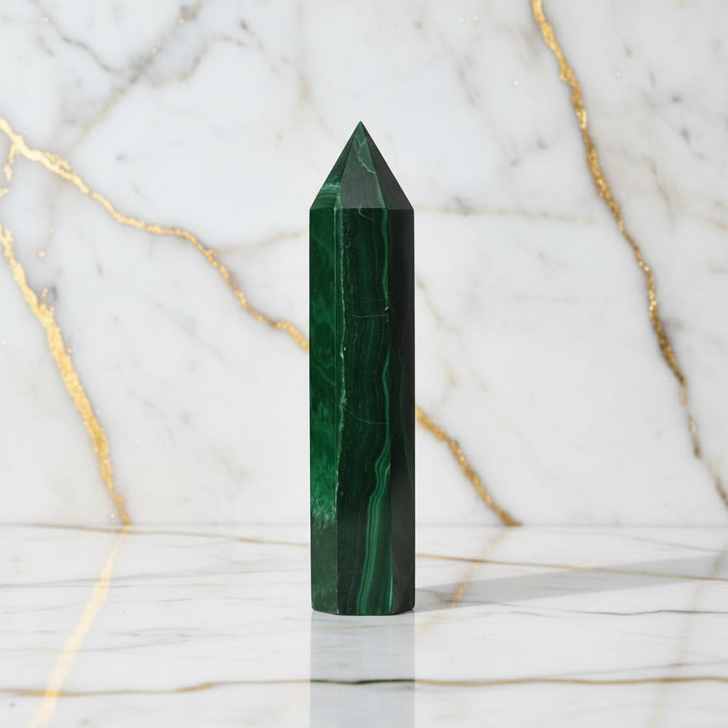 Malachit Obelisk – Kraftstein in Grün JETZT sichern CrystalScents