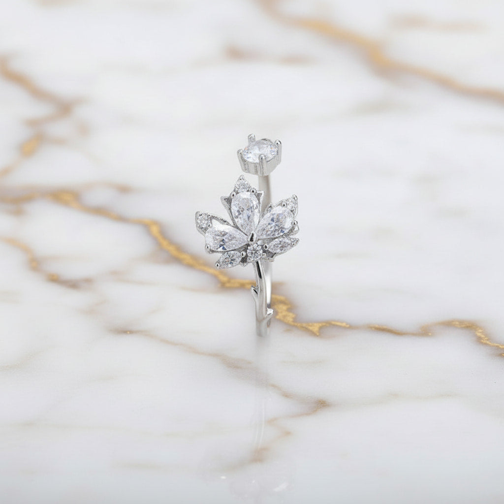 Ring offen mit weißem Ahornblatt CrystalScents