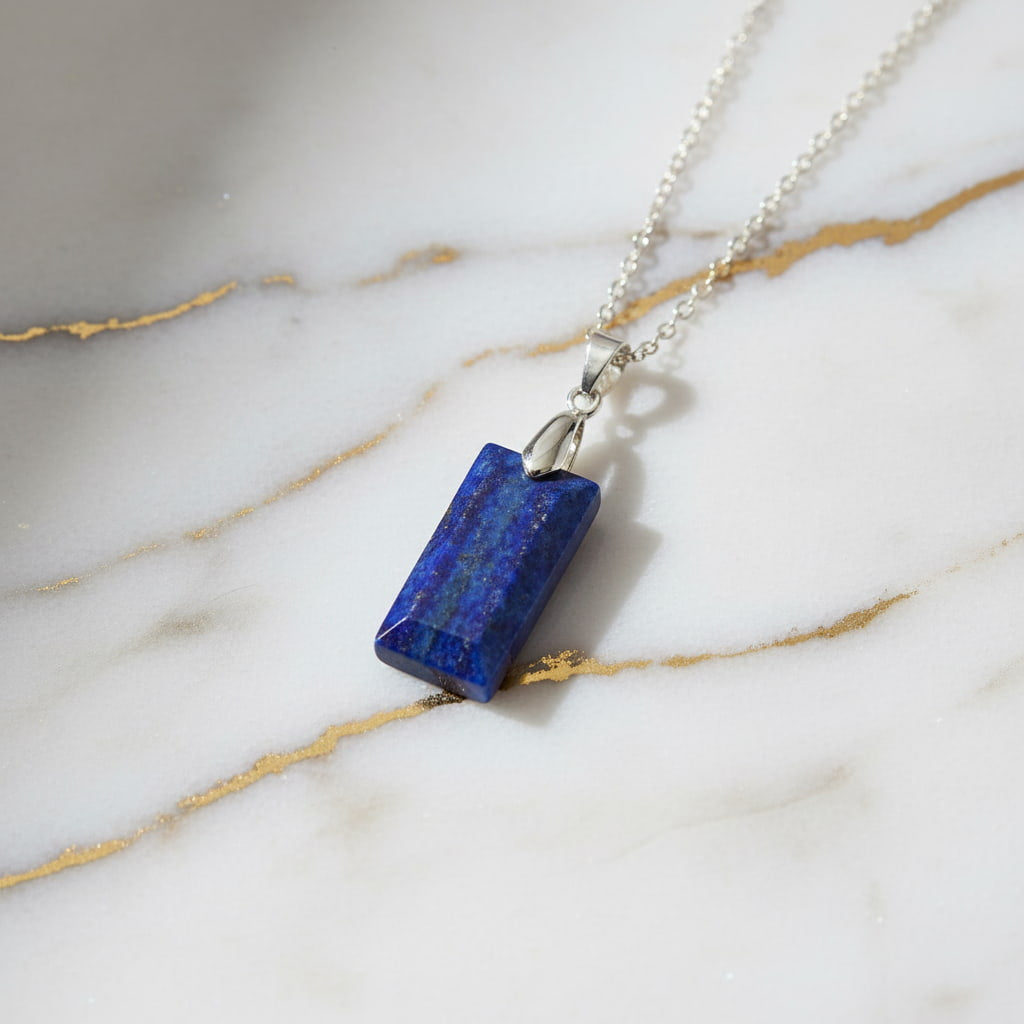 Lapislazuli Halskette - Geschliffener Anhänger