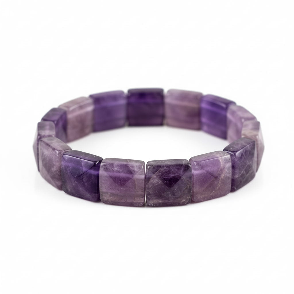 Amethyst Armband – quadratische Steine, innere Ruhe & Geschenk CrystalScents