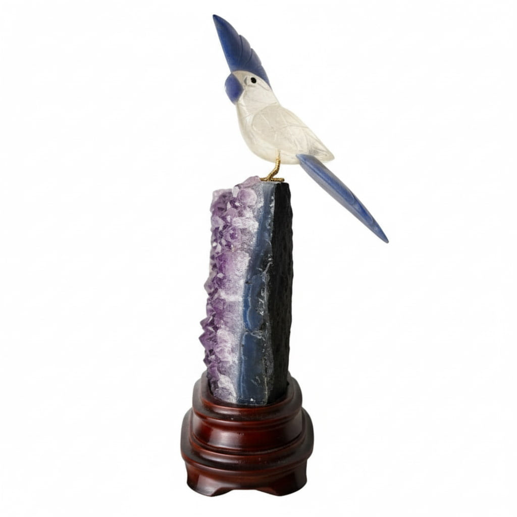 Amethystdruse – Mit Bergkristall Vogel CrystalScents