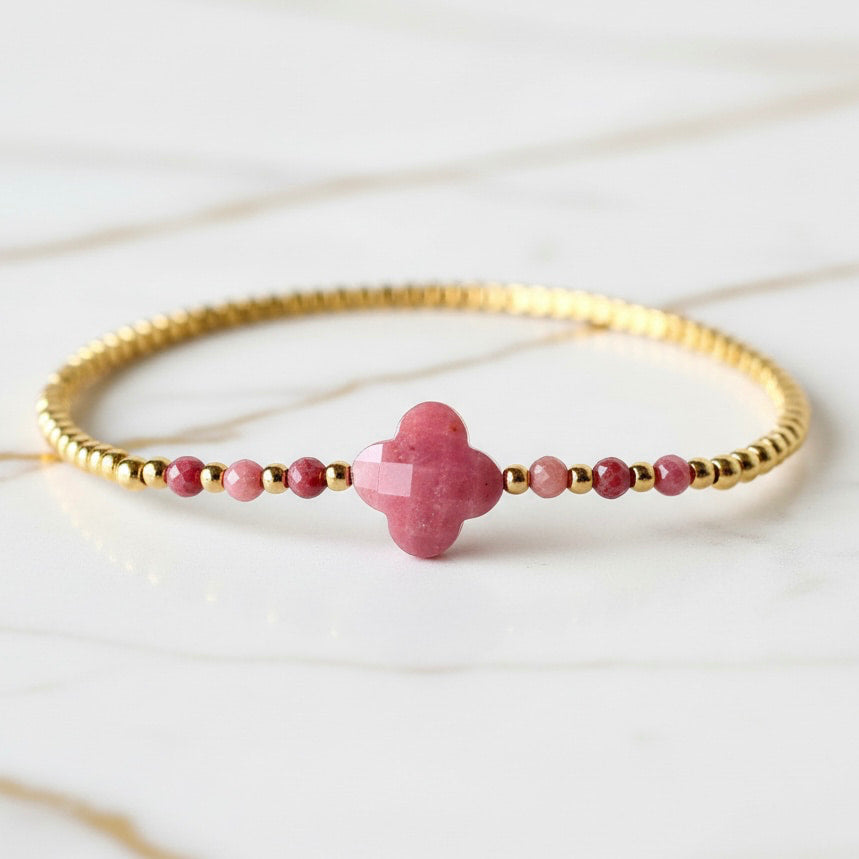Rhodonit Armband - Blühende Harmonie