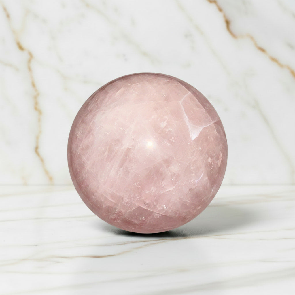 Rosenquarz Kugel – Freude & Liebe CrystalScents