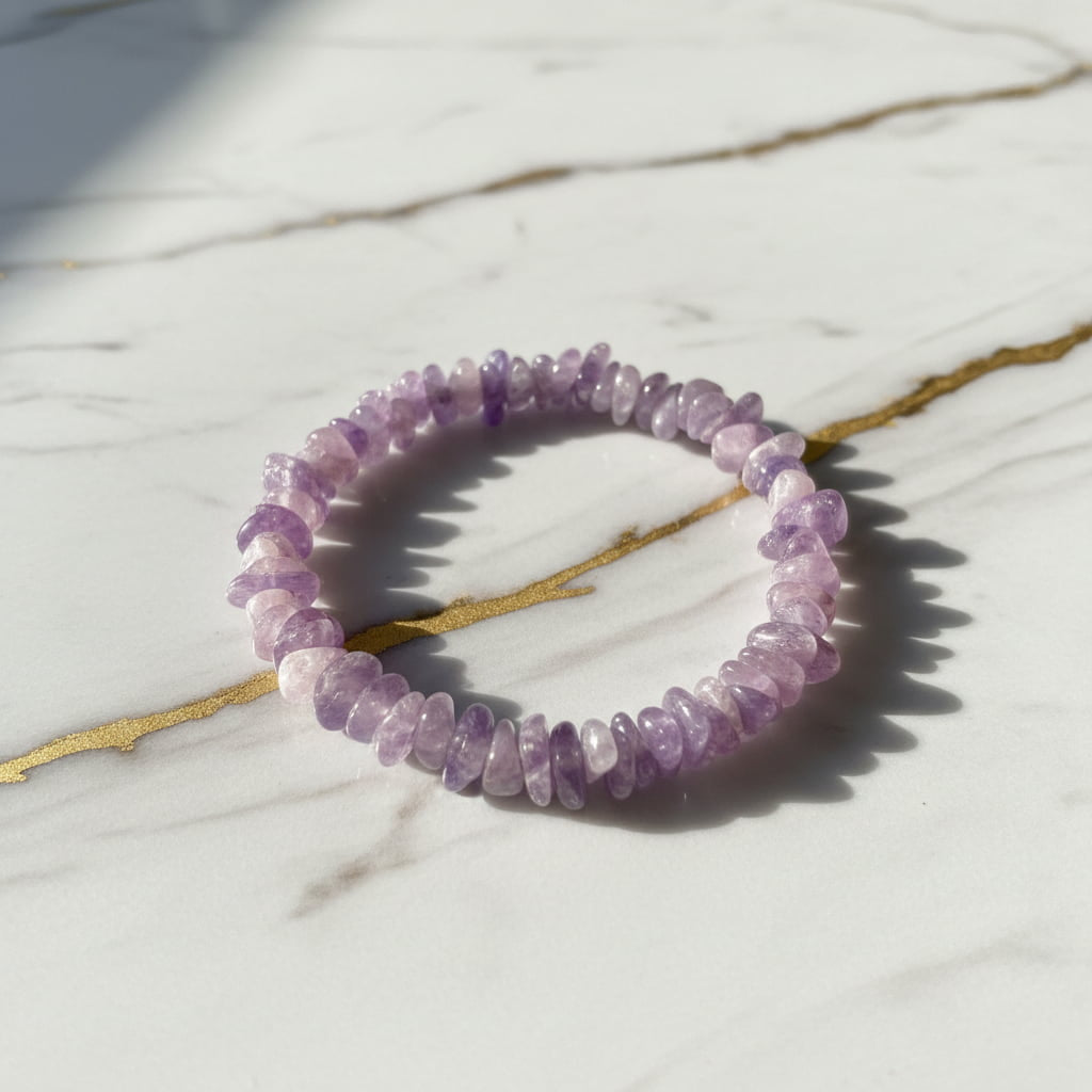 Lepidolith Splitterarmband – Balance, Gelassenheit & Geschenk