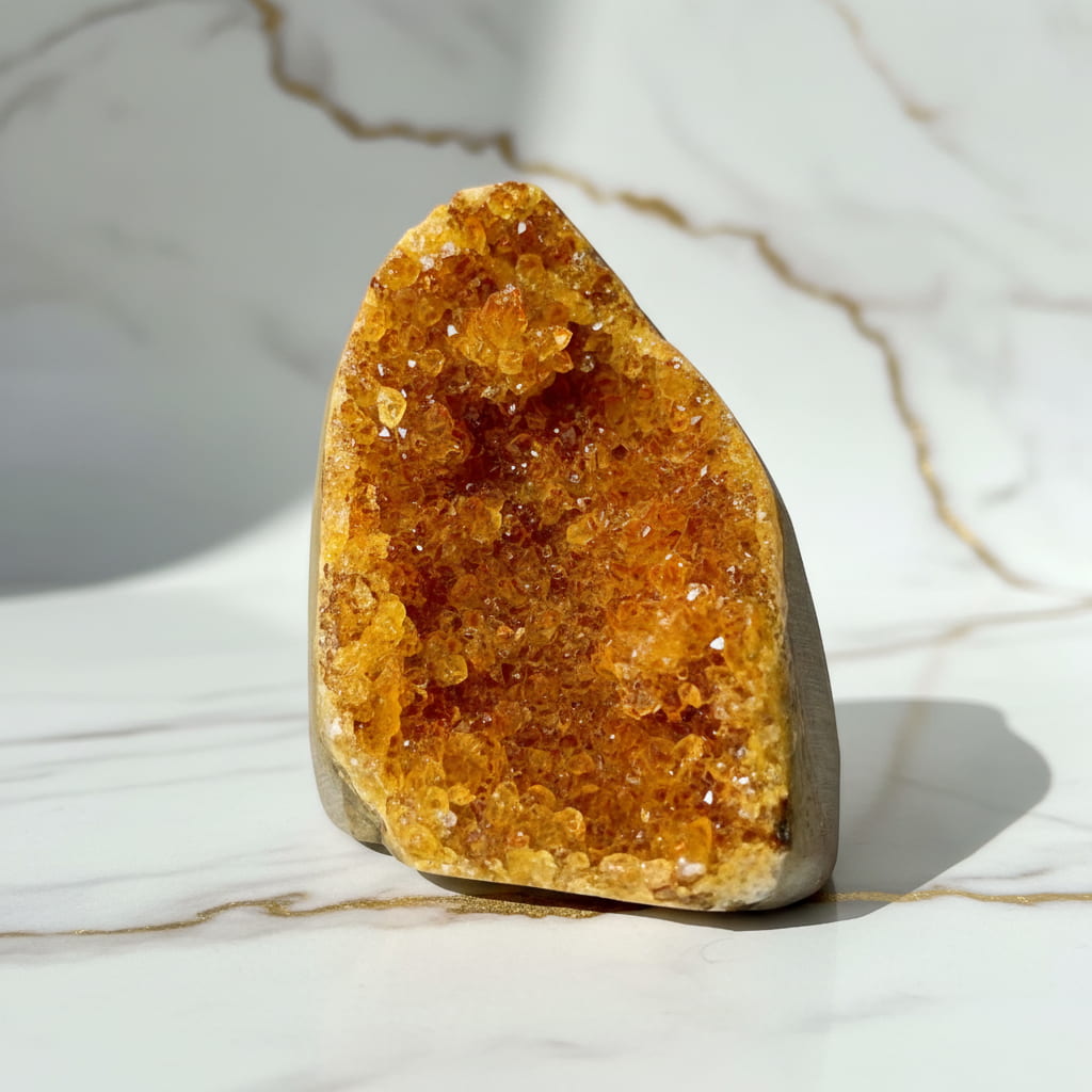 Amethystdruse gelb – Funkelndes Wohnhighlight CrystalScents