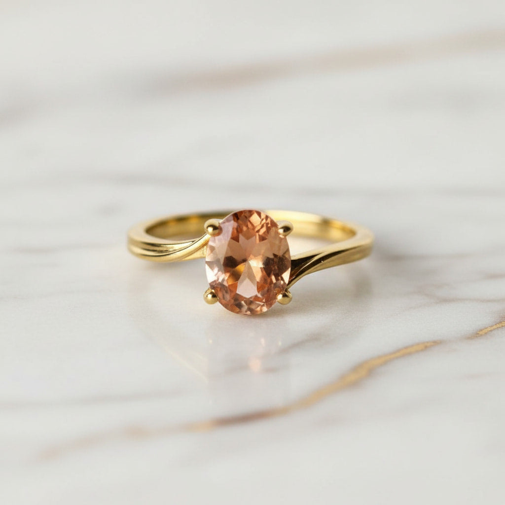 Ring mit orangefarbenem Stein – warme Akzente CrystalScents