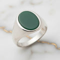 Onyx Ring Silber - grüner ovaler Kristall CrystalScents