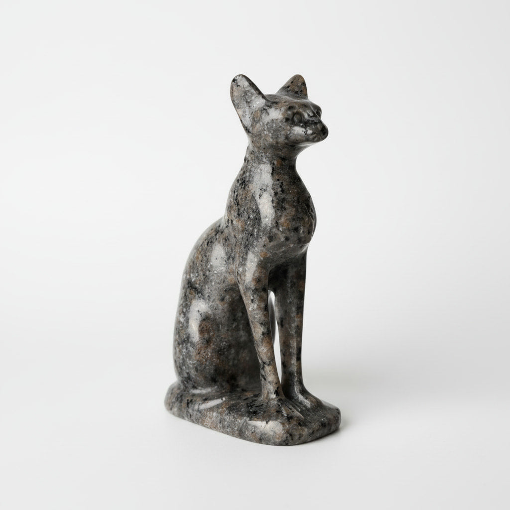 Flammenstein Katze - Skulptur mit UV-Reaktion CrystalScents