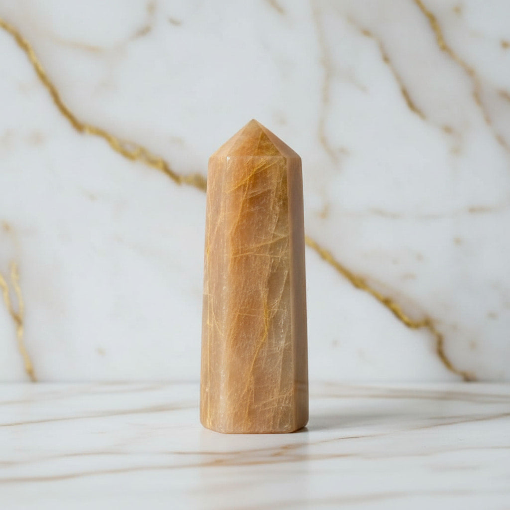 Mondstein Obelisk Orange – Wärme & Kraft JETZT sichern CrystalScents