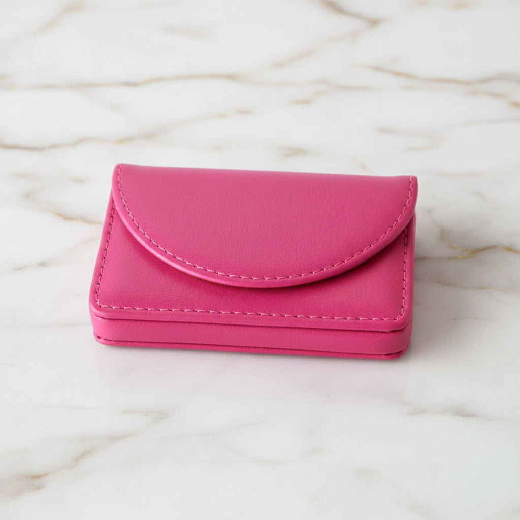Visitenkartenetui Kunstleder Pink – Hochwertiges Etui fürs Business CrystalScents