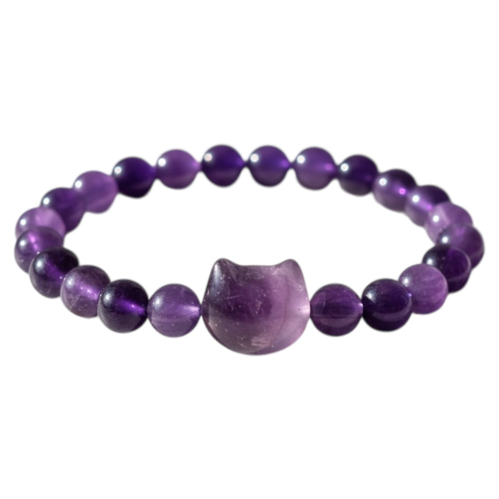 Amethyst Kugelarmband – Katzenliebe & Harmonie CrystalScents