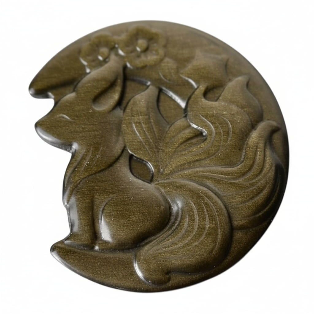 Gold Obsidian Fuchs – Feine Naturfigur mit edlem Schimmer CrystalScents