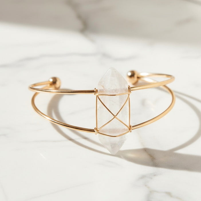 Bergkristall Armreif - Eleganz & Klarheit