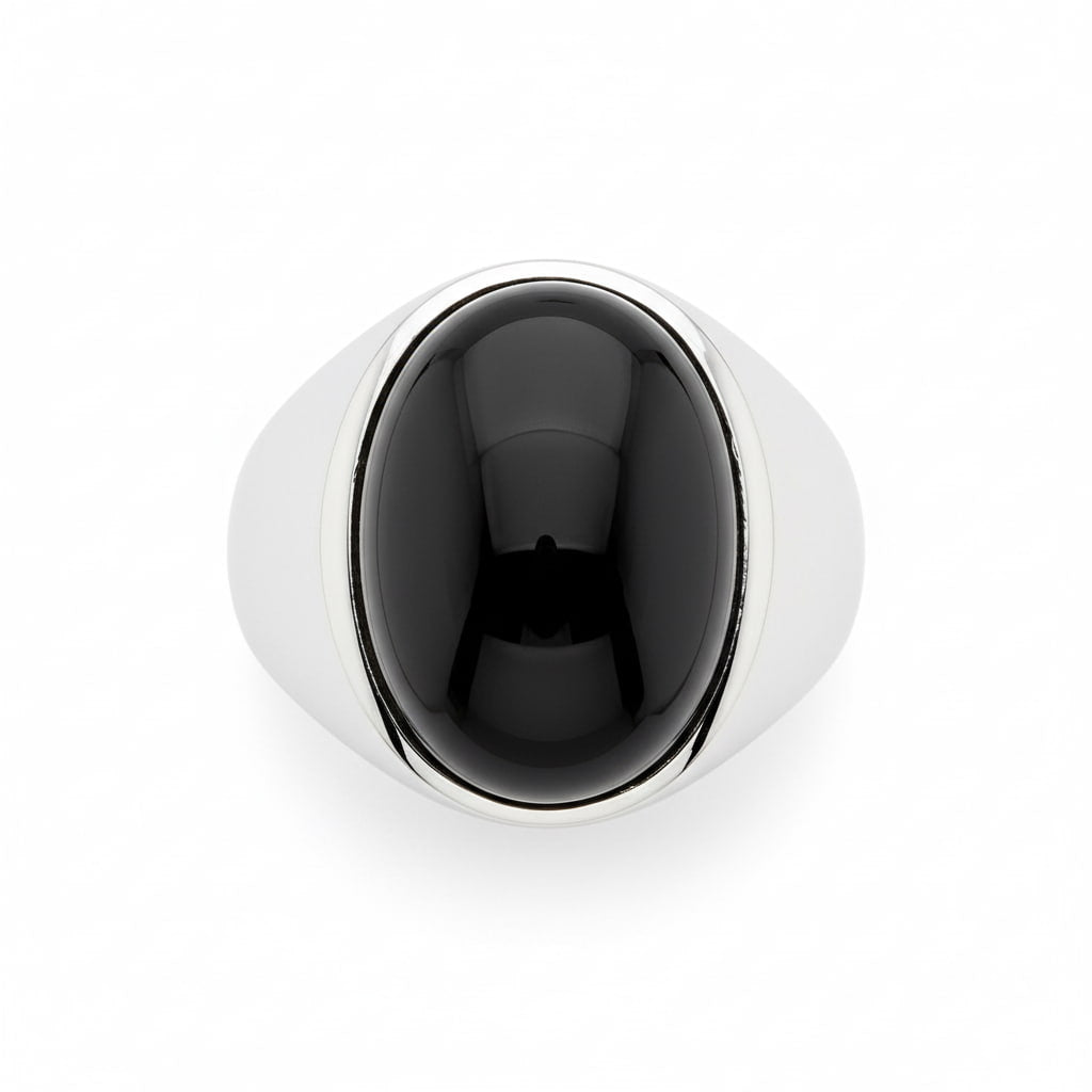 Onyx Ring Silber - oval großer Stein CrystalScents