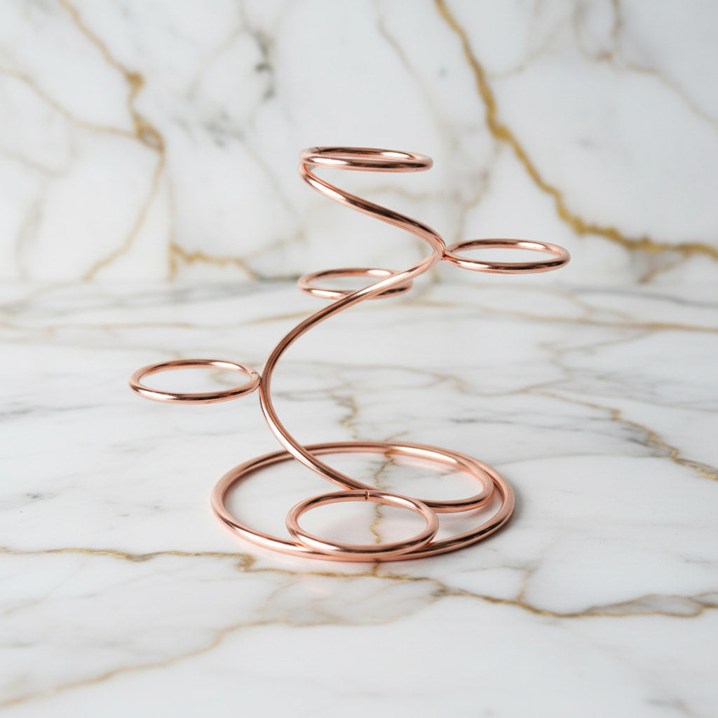 Kugelhalter Roségold – Präsentation für bis zu 5 Kristallkugeln CrystalScents