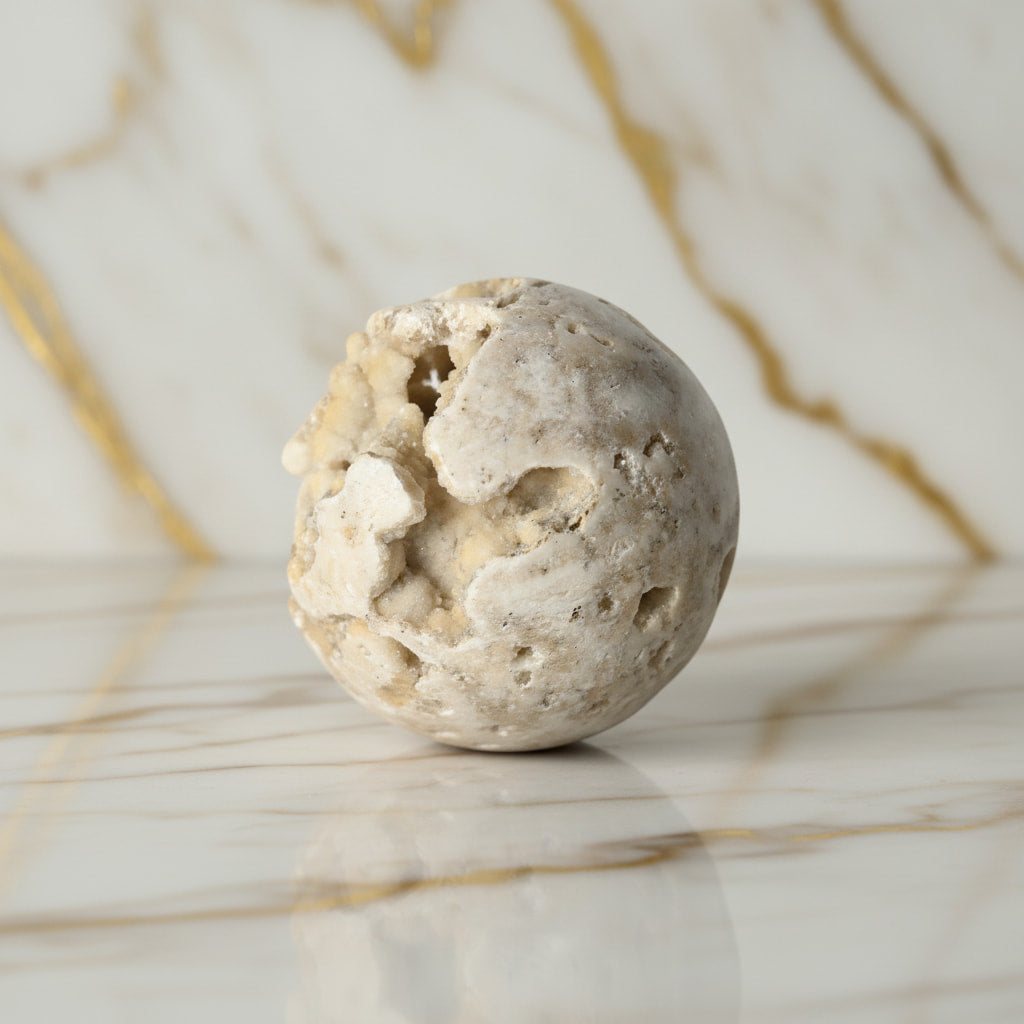 Kristallkugel – Weiße Druzy-Kugel für Schutz CrystalScents