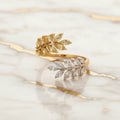 Ring mit offenem Blatt-Design in Champagner CrystalScents