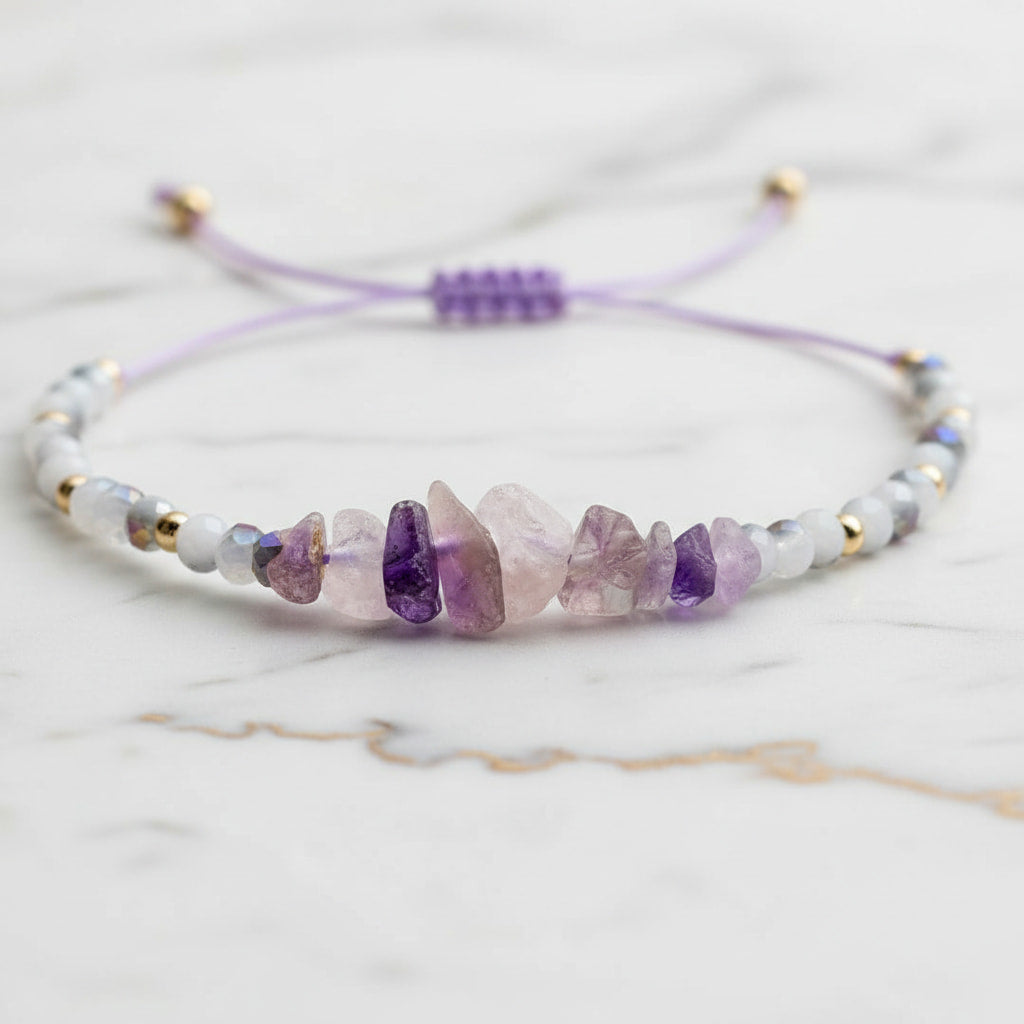 Amethyst Schutzarmband - Violetter Talisman